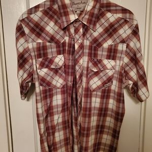 Wrangler Wrancher Western Short Sleeve Button Down Shirt - Large